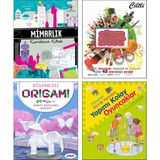 Mimarlık Karalama Kitabı + Süper Sanat + Eğlenceli Origami Kağıt Katlama Sanatı + Dünyanın Dört Bir Yanından Yapımı Kolay Oyuncaklar / 4lü Set Çocuklar için Sanat Mimarlık Aktivite Kitapları
