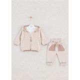 Mimbo Kids Erkek Bebek Için 3'lü Eşofman Takımı - Hırka, Pantolon ve T-Shirt - 3 - 6 Ay - Açık Kahve