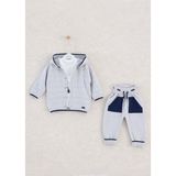 Mimbo Kids Erkek Bebek Için 3'lü Eşofman Takımı - Hırka, Pantolon ve T-Shirt - 6 - 9 Ay - Açık Gri