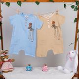 Mimbo Kids Erkek Bebek Zürafa Desenli Tulum - Mavi - 2 Yaş