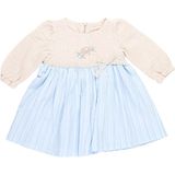Mimbo Kids Kız Bebek Fiyonklu Nakışlı Elbise - 9 Ay - Krem - Mavi