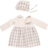 Mimbo Kids Kız Çocuk Ekose Yakalı Elbise - 3 Ay - 113-Krem Rengi