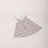 Mimbo Kids Kız Çocuk Scuba Ekoseli Elbise Body Takım - Pembe - Gri - 5 - 6 Yaş