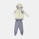 Mimbo Kids Yıldız Desenli Yelekli 3'lü Kız Çocuk Eşofman Takımı - 2 Yaş - Beyaz