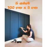 Mimes Iskandinav Duvar Çıtası 5 Adet 100 cm x 8 cm Dekoratif Duvar Çıtası Boyanabilir Duvar Dekoru Efsane