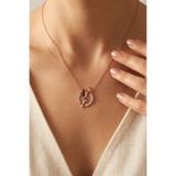 MiMi Anne Bebek Figürlü Zirkon Taşlı Rose Kolye