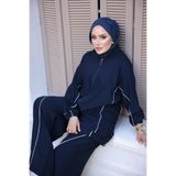MİMİ Luxury Wear Kadın Rahat Takım / Spor Takım Fermuarlı Tesettür Modern Eşofman Takımı