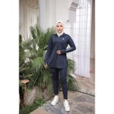 MİMİ Luxury Wear Lacivert Kadın Fermuarlı Dalgıç Kumaş Standart Kalıp Jogger Eşofman Takımı