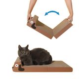 MIMIMOMO Katlanabilir Kedi Scratcher Lounge Pad, 23.6''x10''x4'', Geniş Kedi Tırmalama Tahtası, Sağlam ve Çevre Dostu Oluklu Mukavva, Uzun Ömürlü Kedi Kazıma Tablası