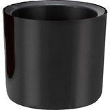 Mimoza 14CM Siyah 1,5 Litre Mini Boy Kaktüs Sukulent Saksısı Süzgeçli Minik Parlak Saksı 14 cm