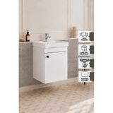 Mimoza 50 Cm, Mdf, Lavabolu Alt Banyo Dolabı, Kapaklı Banyo Dolabı, Seramik Lavabo Dahil, Mdf Beyaz