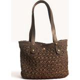 Mimoza Accessories Doğal Dokulu Örgü Shopper Çanta – Kahve