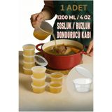 MİMOZA PARK 1 Adet Sızdırmaz 120 ml Mini Saklama Kabı Sosluk Buzluk Kabı, Et Suyu, Kemik Suyu, Sos Kabı Mutfak