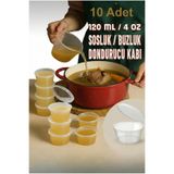 MİMOZA PARK 10 Adet Sızdırmaz 120 ml Mini Saklama Kabı Sosluk Buzluk Kabı, Et Suyu, Kemik Suyu, Sos Kabı Mutfak