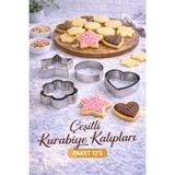MİMOZA PARK 12 Parça Metal Kurabiye Kalıbı Çelik CN