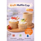MİMOZA PARK 20 liKraft Muffin Cupcake Kalıbı Kek Kapsülü Naturel Kek Kalıbı , Safari Konsept , Airfryer Uyumlu
