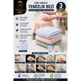 MİMOZA PARK 3 Adet Mikrofiber Temizlik Bezi Mercan Kadife Bulaşık Havluları Mutfak Temizlik Bezleri 30x30cm