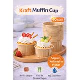 MİMOZA PARK 40 lı Kraft Muffin Cupcake Kalıbı Kek Kapsülü Naturel Kek Kalıbı , Safari Konsept , Airfryer Uyumlu