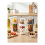 MİMOZA PARK Yoğurt Müsli ve Atıştırmalık Kabı 800 ml Bölmeli Granola Kabı Kaşıklı Snack Kabı - 1 Adet