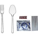 Mimsan Plastik Çatal+Kaşık Lüx Set 200'lü Renkli Kullan At Ürünler Temalı Pratik Yemek Seti - 200 Adet