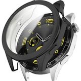 Mimtec Huawei Watch Gt4 46MM Uyumlu Kasa ve Ekran Koruyucu 360 Tam Koruma Kılıf Kapak - Siyah
