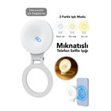 mimtec Mıknatıslı Telefon Selfie Işığı - Magsafe Uyumlu 3 Renkli Led Işık Vlog Yayın Telefon Laptop Işığı