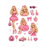 Mimu Art Studio Barbieli Cadılar Bayramı Kostümü Sticker Seti Halloween Temalı Dekoratif 2'li Etiket