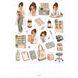 Mimu Art Studio Eczacı Sticker Seti Eczane İlaç Temalı Dekoratif 2'li Etiket