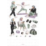 Mimu Art Studio Sporcu Sticker Seti Fitness ve Aktif Yaşam Temalı Dekoratif 2'li Etiket