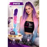 Mina Peruk Afrika Örgülük Ombreli Sentetik Saç 100 Gr. - Mor / Açık Pembe / Açık Mavi