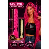 Mina Peruk Fosforlu Neon Örgülük Saç Esperer 100 Gr. - Koyu Pembe