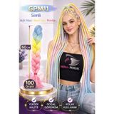 Mina Peruk Simli Açık Mavi / Neon Sarı / Pembe Ombreli Örgülük Saç 100 Gr.