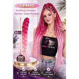 Mina Peruk Simli Koyu Pembe / Pembe / Şeker Pembesi Ombreli Örgülük Saç 100 Gr.