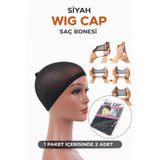 Mina Peruk SİYAH BONE Peruk Takım Bonesi & Filesi - Siyah - 1 Paket / 2 Adet siyah renk