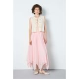 minaaise Asimetrik Kesim Uzun Etek Pembe 31055