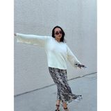 Minaaise Kadın Ekru Oversize Yumoş Dokulu Kazak 7014 - Standart
