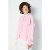Minaaise Kadın Oversize Müslin Gömlek Pembe