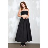 minaaise Siyah Poplin Beli Lastikli Uzun Etek 27321