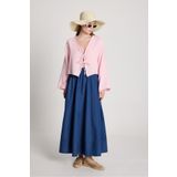 minaaise Toz Pembe Müslin Kumaş Önden Bağlamalı Bluz 27355