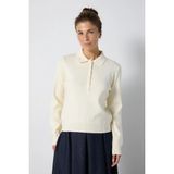 Minaaise Yumoş Polo Yaka Kazak 7064 - 1 - Ekru