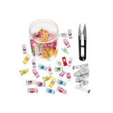 MİNAHOBİ Dikiş Nakış Kumaş Kağıt Maşası Plastik Klips Tutucu Mandal 50 Adet