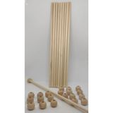 MİNAHOBİ Makrome Çubuğu Boncuklu Ham 40 Cm-10 Mm (1 Paket 10 Adet Çubuk,20 Adet Boncuk)