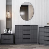 Minar Kale Luxe Aynalı 4ç Şifonyer - Antrasit - Montajsız