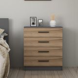 Minar Kale Şifonyer Antrasit/Dore Modern Tasarım 70 cm Genişlikte Fonksiyonel Çekmecelerle - Antrasit - Sarı