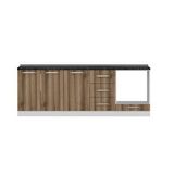 Minar Mobilya 230 cm Beyaz/Ceviz 230-d6 Alt Mutfak Dolabı