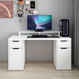 Minar Mobilya Alen 150 Cm 2 Çekmeceli 2 Dolaplı Çalışma ve Oyuncu Masası - Beyaz