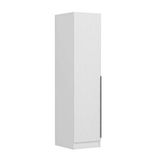 Minar Mobilya Minar Kale 1 Kapaklı Raflı Beyaz Çizgili Mebran 190 CM Dolap