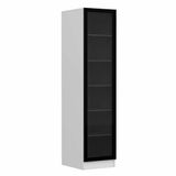 Minar Mobilya Minar Kale 1 Kapaklı Raflı Beyaz - Füme Cam 190 CM Dolap
