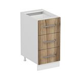 Minar Mobilya Mutfak Alt Modül 3 Çekmeceli Nray 40 cm Beyaz Dore D1 Dolap
