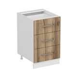 Minar Mobilya Mutfak Alt Modül 3 Çekmeceli Nray 50 cm Beyaz Dore D1 Dolap